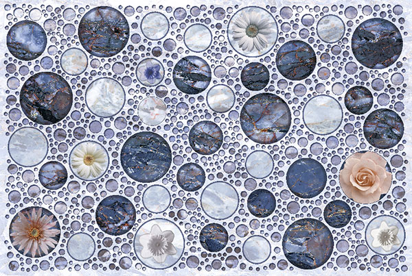 blue bubble wall tile