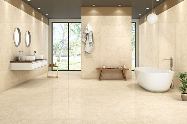 ivory bathroom double charge vitrified tiles
